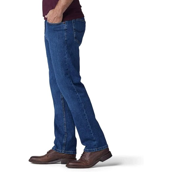 Lee Regular Fit Jeans Mens 40X30 Straight Fit Button Zip Fly 5-Pocket Denim Blue - Picture 13 of 14